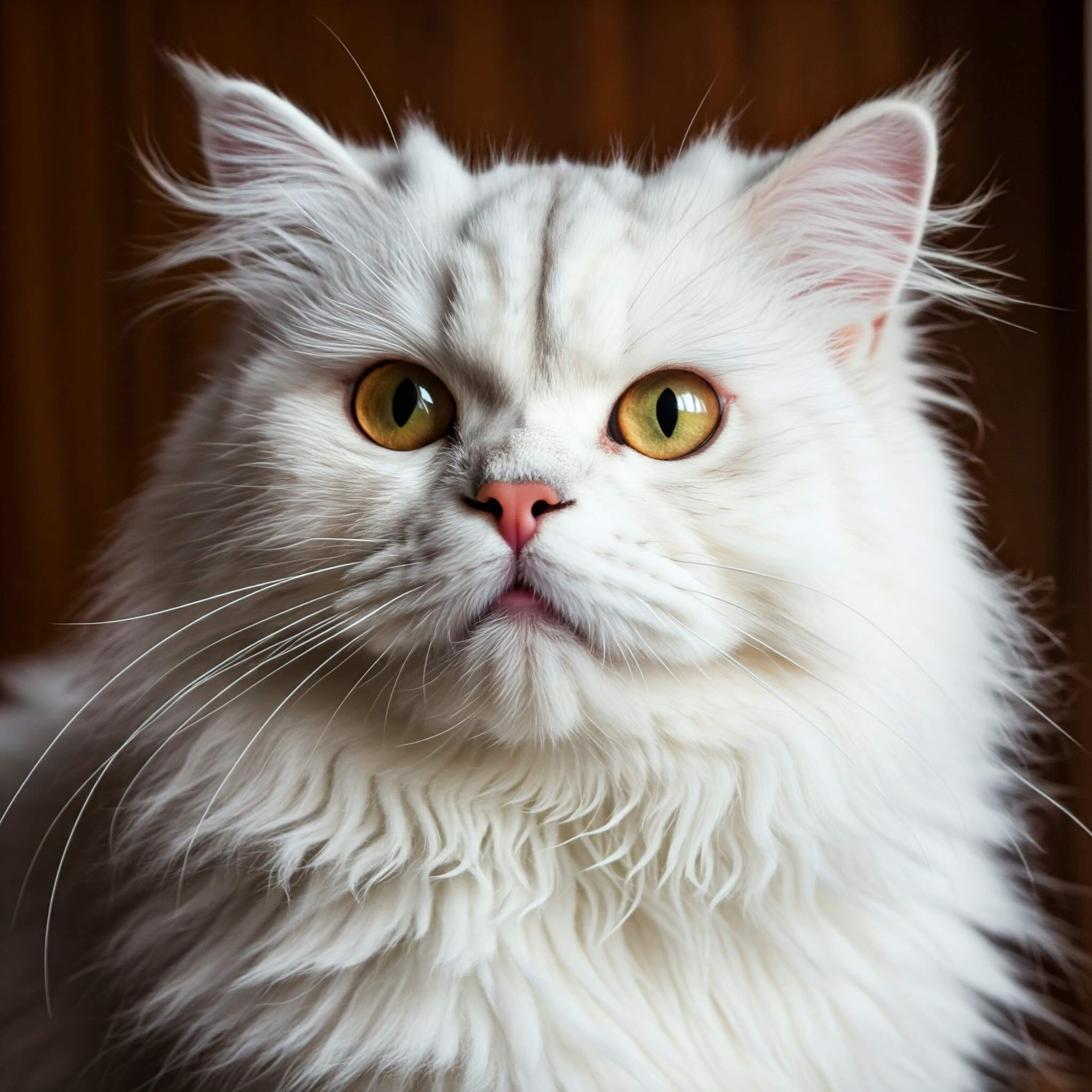Gato blanco de ojos amarillos